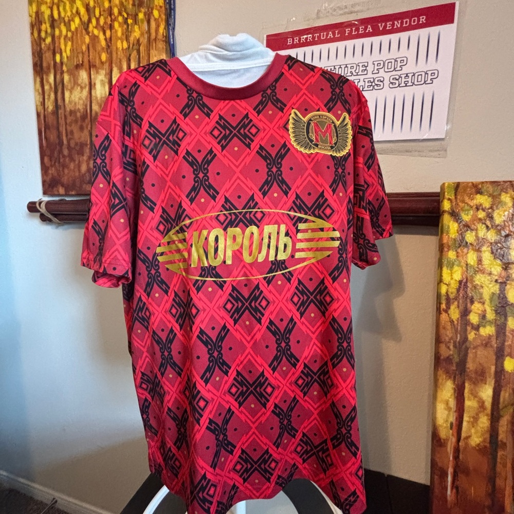 Red and Black Russian soccer jersey⚽️
